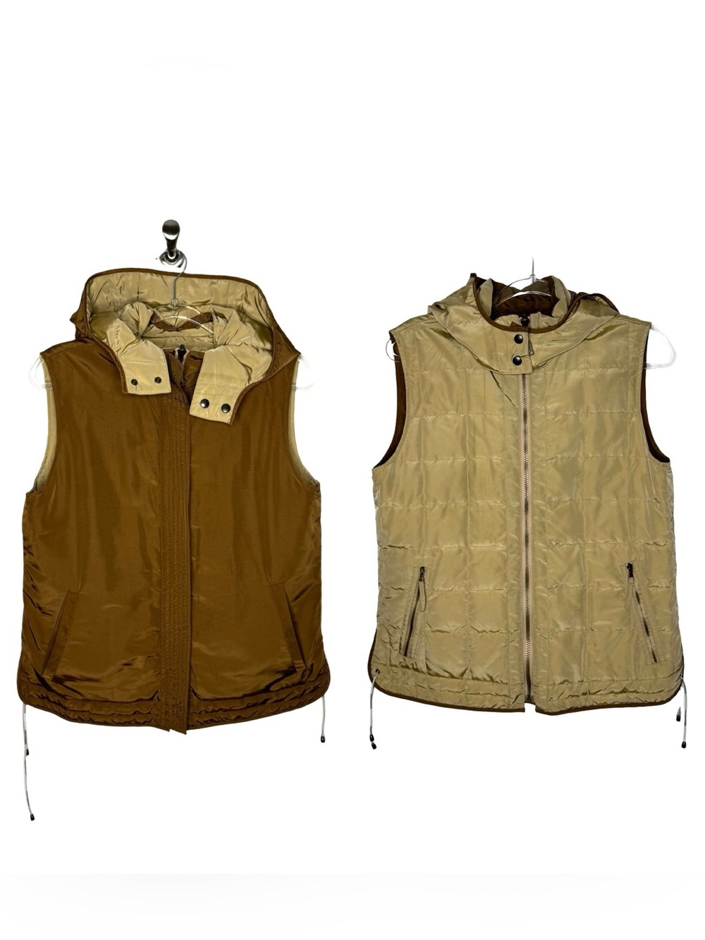 Weekend MaxMara | Reversible Quilted Down Vest US 8 Tan/Brown